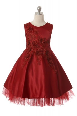 Girls Dress Style 1047 - Gorgeous Sleeveless Dress with Beautiful Flower Details in Choice of Color